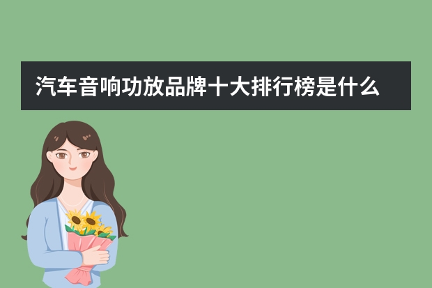 汽车音响功放品牌十大排行榜是什么