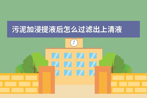 污泥加浸提液后怎么过滤出上清液