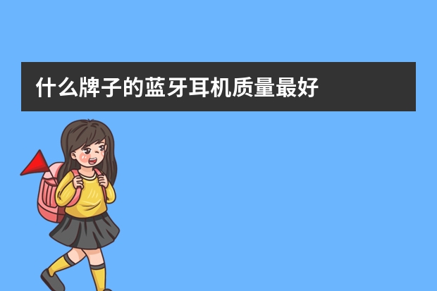 什么牌子的蓝牙耳机质量最好