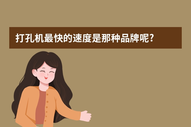 打孔机最快的速度是那种品牌呢?