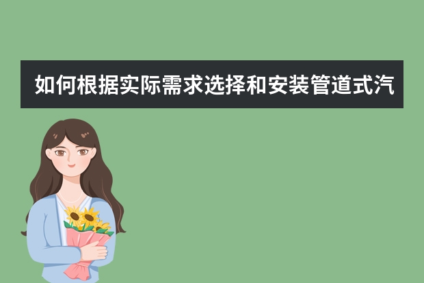 如何根据实际需求选择和安装管道式汽水混合器？