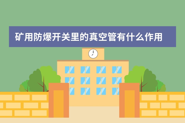 矿用防爆开关里的真空管有什么作用