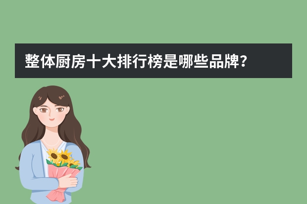 整体厨房十大排行榜是哪些品牌？