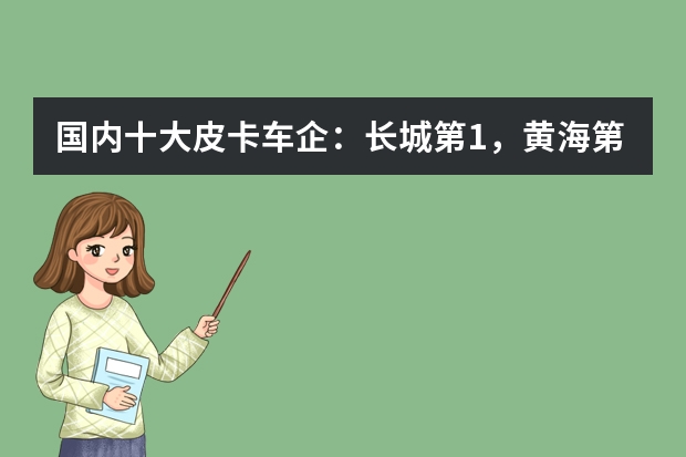 国内十大皮卡车企：长城第1，黄海第5，中兴第8，大乘第10（国产皮卡排行榜前十名）