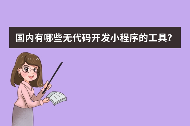 国内有哪些无代码开发小程序的工具？