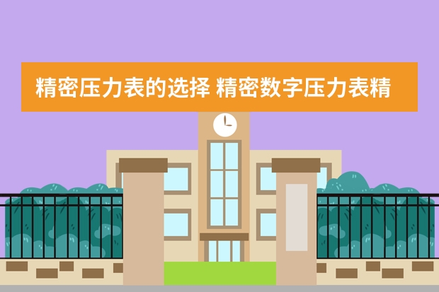 精密压力表的选择 精密数字压力表精度等级说明